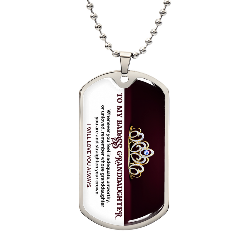 My Badass Granddaughter - Dog Tag Necklace